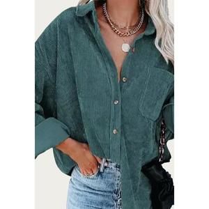 NEW MELODY FASHION oversized corduroy shirt jacket in teal
